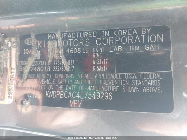 KNDPBCAC4E7549296 KIA Sportage Lx