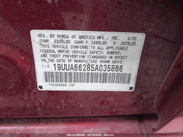 2005 ACURA TL 19UUA66285A035866 Photo 8