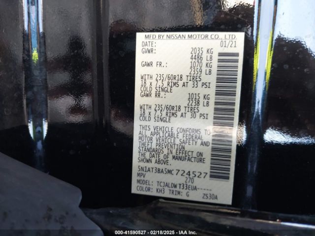 2021 NISSAN ROGUE 5N1AT3BA5MC724527 Photo 8