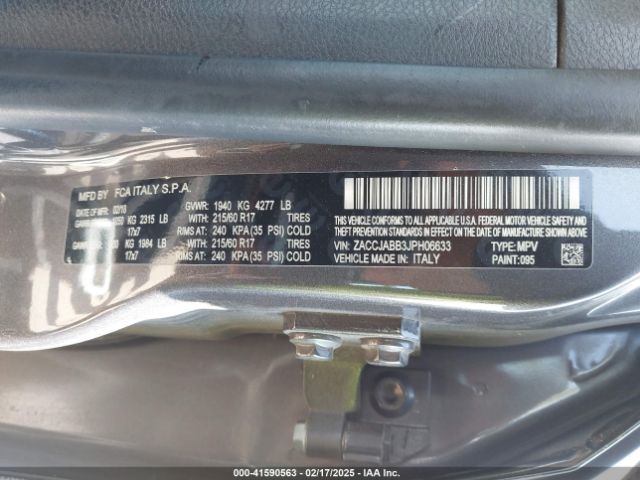 ZACCJABB3JPH06633 Jeep Renegade Latitude Fwd