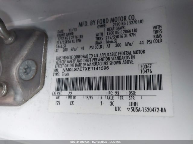 2014 FORD TRANSIT CONNECT NM0LS7E7XE1141596 Photo 8