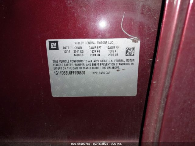 1G11D5SL6FF206600 Chevrolet MALIBU 2LT
