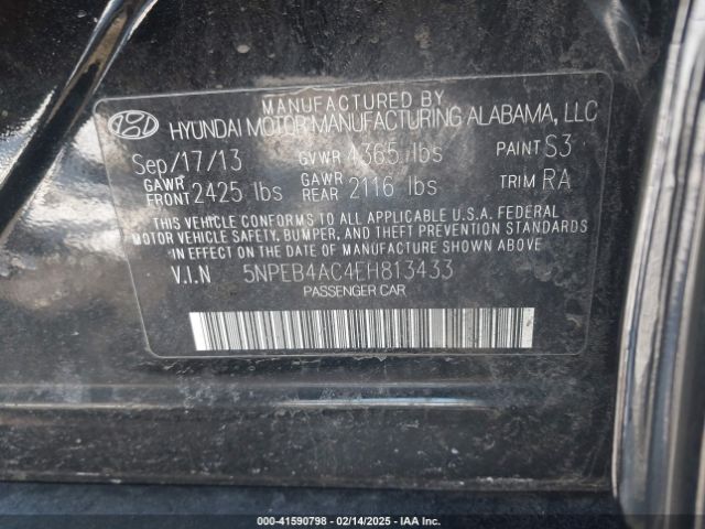 5NPEB4AC4EH813433 Hyundai SONATA GLS