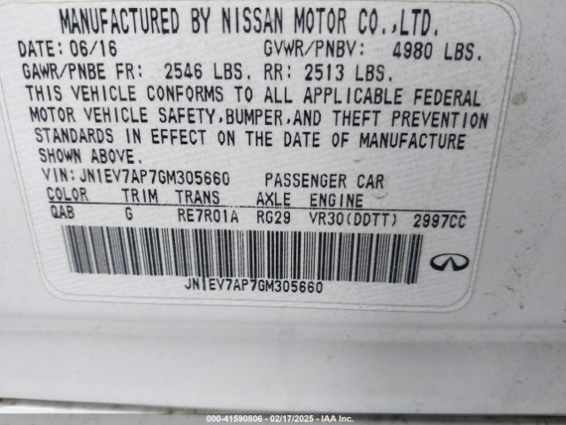 JN1EV7AP7GM305660 Infiniti Q50 3.0t Premium