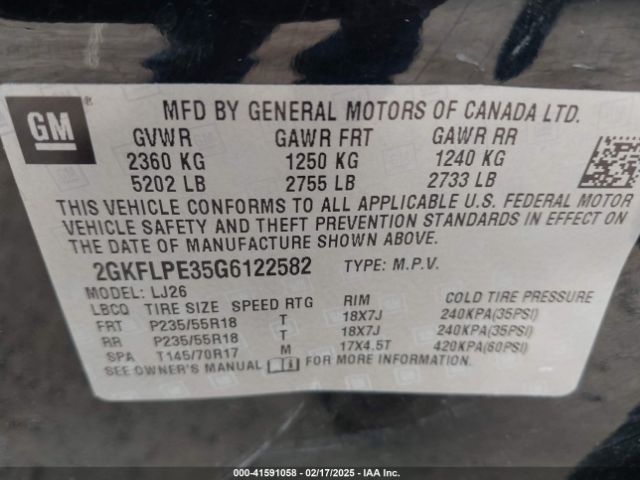 2GKFLPE35G6122582 GMC Terrain Slt