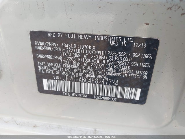 Subaru 2.0l na 2014 JF2GPABC4E8247734 Image 9