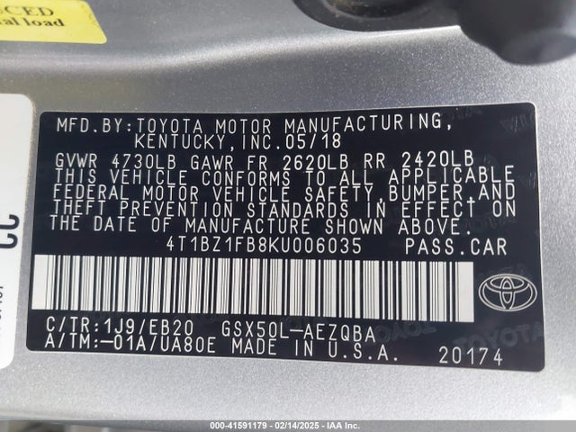 Toyota AVALON XSE 2019 4T1BZ1FB8KU006035 Image 9