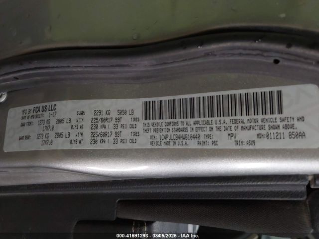 1C4PJLCB4HW610440 Jeep Cherokee Latitude Fwd