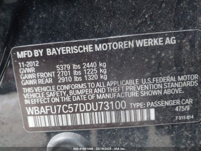 2013 BMW 535I WBAFU7C57DDU73100 Photo 8