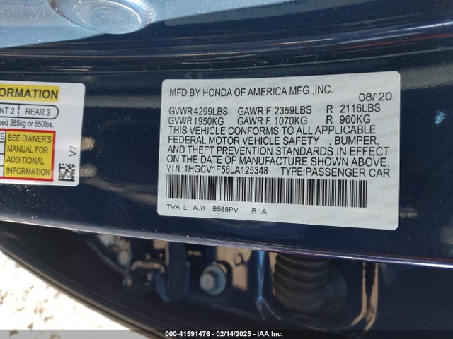 Honda Accord Ex-l 2020 1HGCV1F56LA125348 Image 9