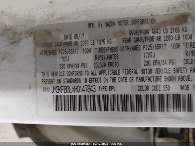 JM3KFBCLXH0147843 Mazda Cx-5 Touring