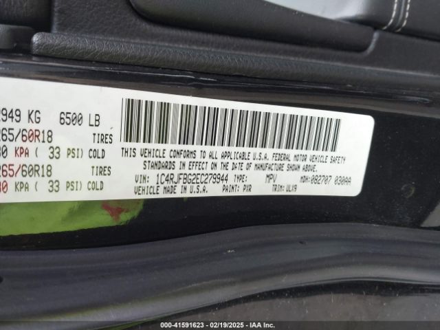 1C4RJFBG2EC279944 Jeep Grand Cherokee Limited
