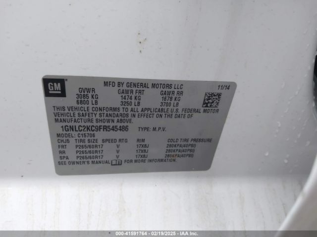 1GNLC2KC9FR545486 Chevrolet Tahoe Commercial Fleet