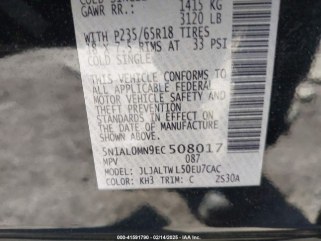 5N1AL0MN9EC508017 Infiniti QX60