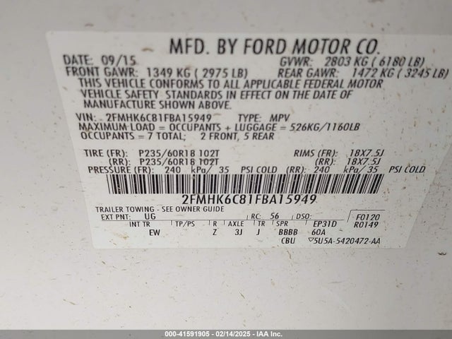 2015 FORD FLEX 2FMHK6C81FBA15949 Photo 8
