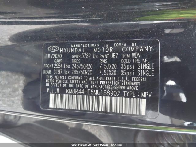 2021 HYUNDAI PALISADE KM8R44HE5MU188902 Photo 8