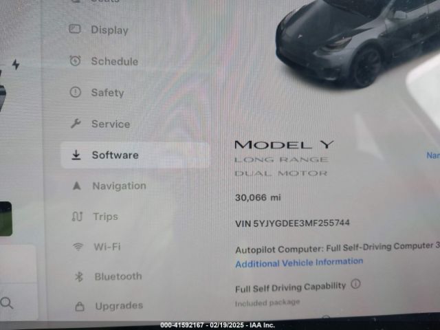 5YJYGDEE3MF255744 Tesla Model Y Long Range Dual Motor All-wheel Drive