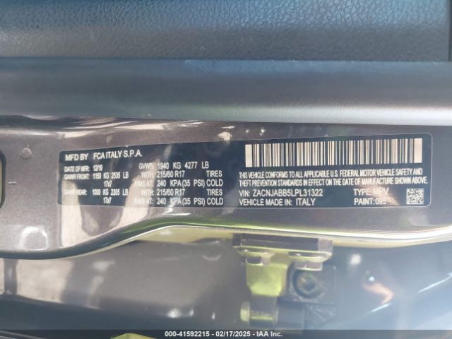ZACNJABB5LPL31322 Jeep Renegade Latitude Fwd