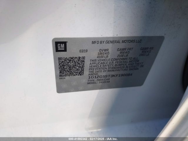 1G1ZG5ST3KF190084 Chevrolet MALIBU RS
