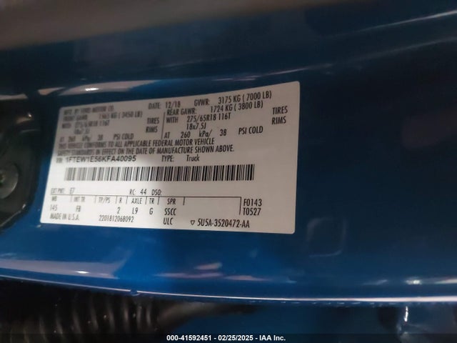 Ford F-150 Xlt 2019 1FTEW1E56KFA40095 Image 9
