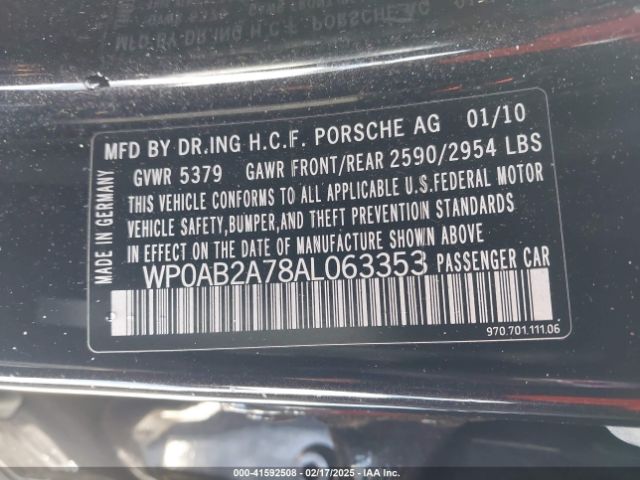 2010 PORSCHE PANAMERA WP0AB2A78AL063353 Photo 8