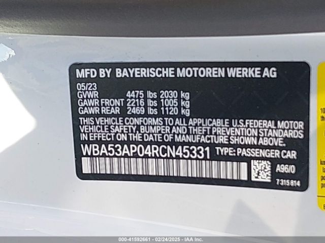 2024 BMW 4 SERIES WBA53AP04RCN45331 Photo 8