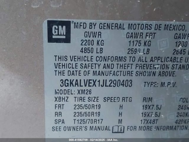 3GKALVEX1JL290403 GMC Terrain Slt