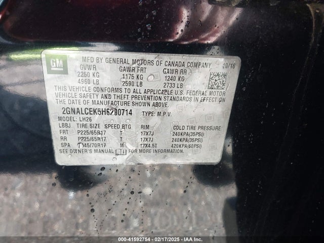 Chevrolet EQUINOX LT 2017 2GNALCEK5H6200714 Image 9
