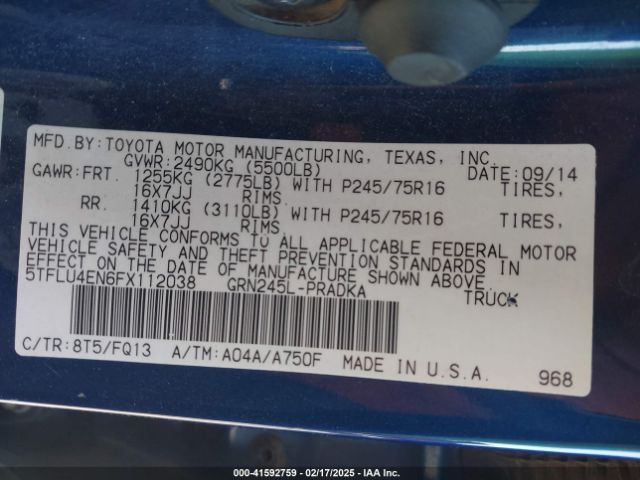 5TFLU4EN6FX112038 Toyota Tacoma Base V6