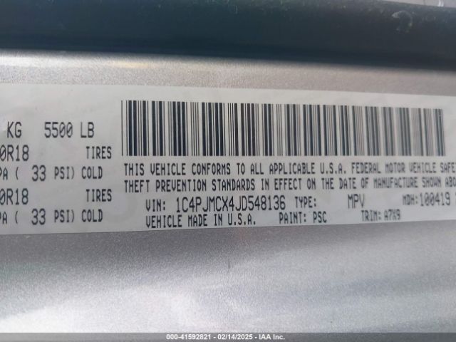 1C4PJMCX4JD548136 Jeep Cherokee Latitude 4x4