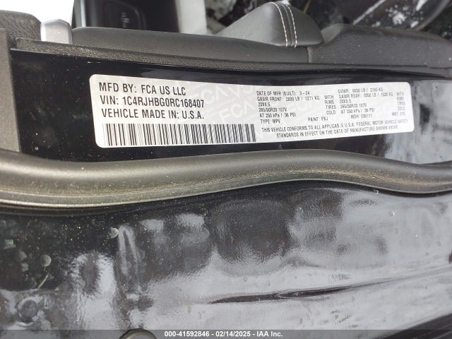 1C4RJHBG0RC168407 Jeep Grand Cherokee Limited 4x4