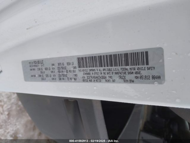 3C6TRVAG4HE543664 RAM Promaster 1500 Low Roof 136 Wb