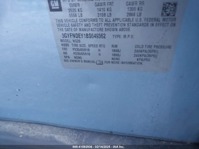 2011 CADILLAC SRX 3GYFNDEY1BS649362 Photo 8