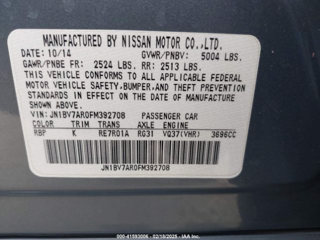 JN1BV7AR0FM392708 Infiniti Q50 Premium