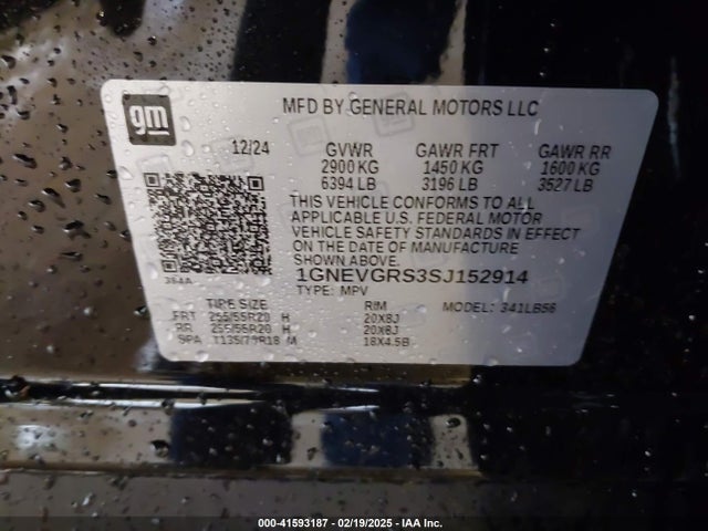 1GNEVGRS3SJ152914 Chevrolet Traverse Awd Lt