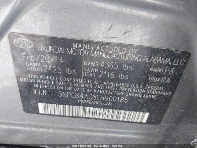 5NPEB4AC8EH900185 Hyundai gamma