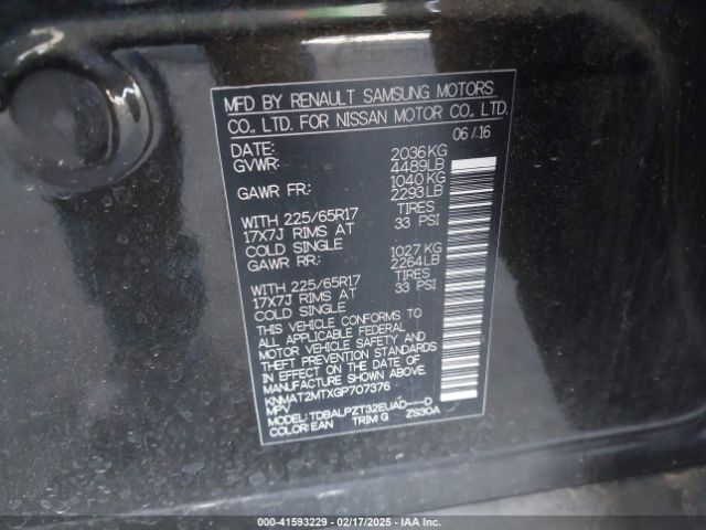 KNMAT2MTXGP707376 Nissan ROGUE S