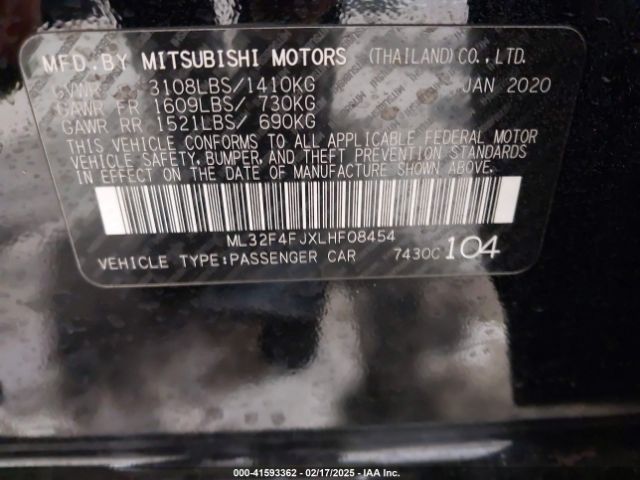 2020 MITSUBISHI MIRAGE G4 ML32F4FJXLHF08454 Photo 8
