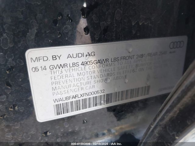 WAUBFAFLXFN000532 Audi A4 2.0t Premium