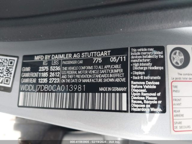 2012 MERCEDES-BENZ CLS 550 WDDLJ7DB0CA013981 Photo 8
