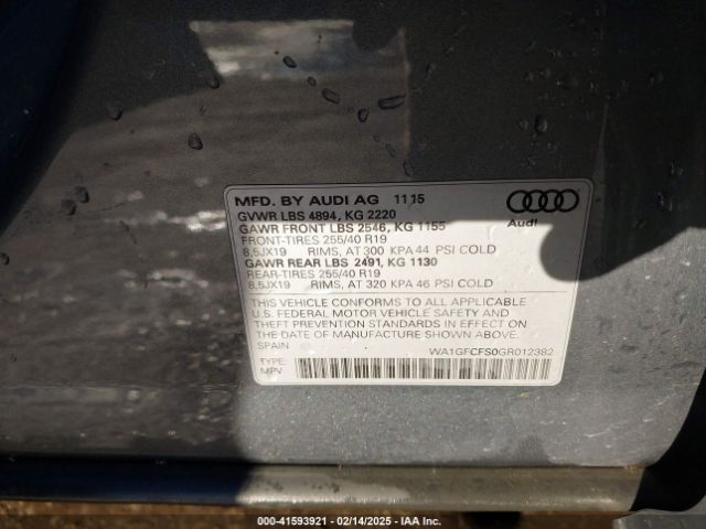WA1GFCFS0GR012382 Audi Q3 2.0t Premium Plus
