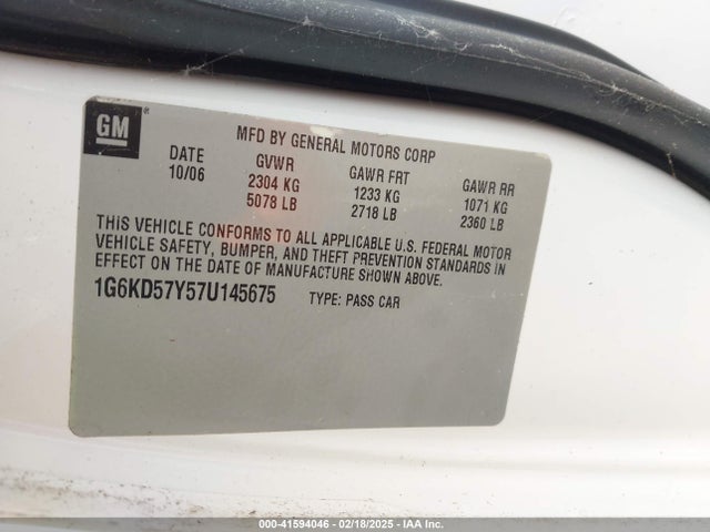 2007 CADILLAC DTS 1G6KD57Y57U145675 Photo 8