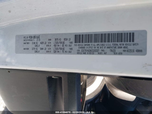 RAM Promaster 1500 2019 3C6TRVNG9KE526327 Image 9