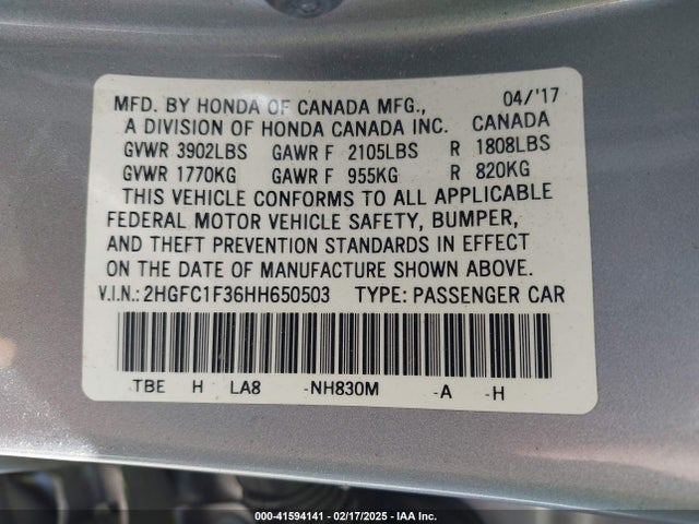 Honda Civic Ex-t 2017 2HGFC1F36HH650503 Image 9