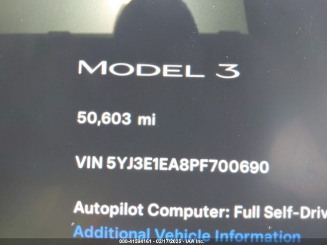 5YJ3E1EA8PF700690 Tesla Model 3 Rear-wheel Drive