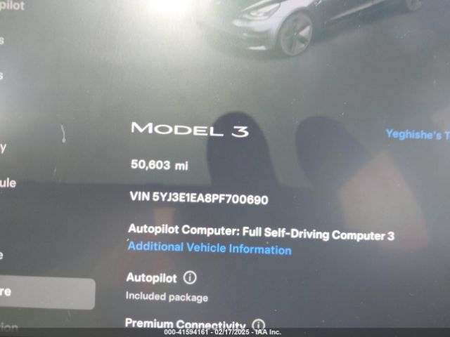 5YJ3E1EA8PF700690 Tesla Model 3 Rear-wheel Drive
