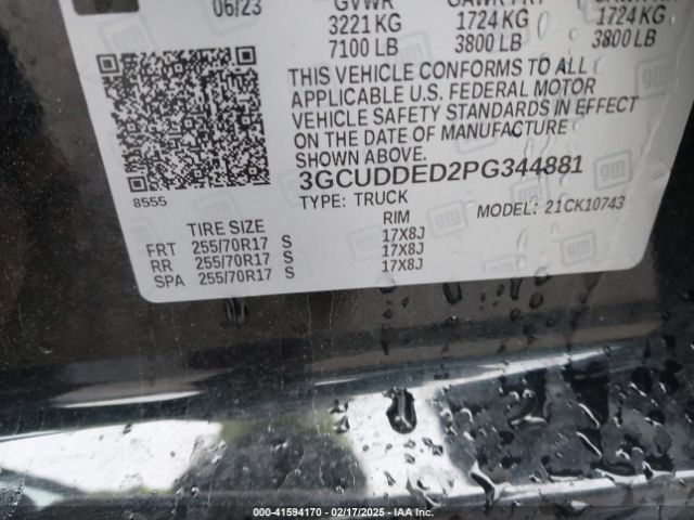3GCUDDED2PG344881 Chevrolet Silverado 1500 4wd  Standard Bed Lt