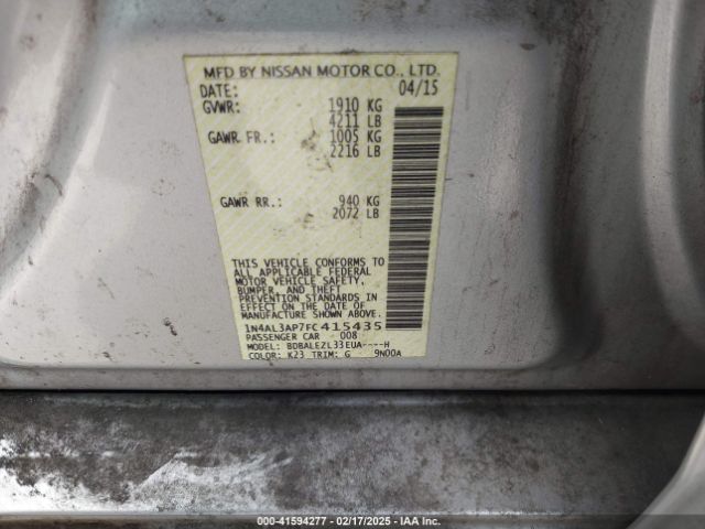 1N4AL3AP7FC415435 Nissan Altima 2.5 S
