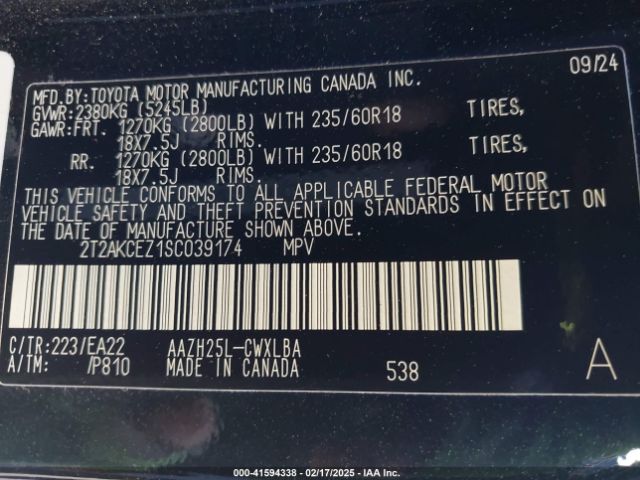 2T2AKCEZ1SC039174 Lexus NX 350H