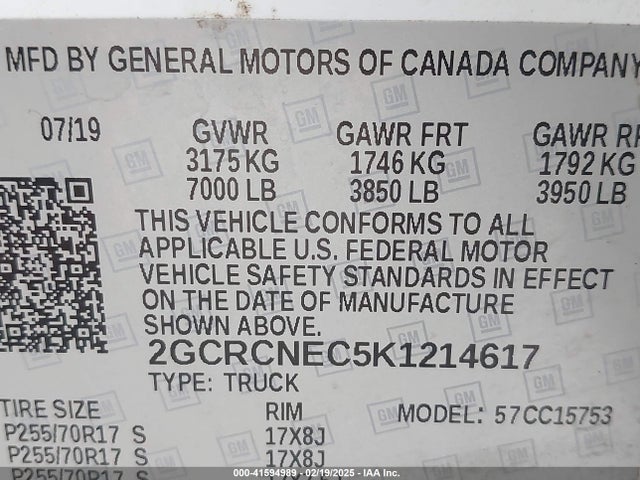 Chevrolet Silverado 1500 Ld Wt 2019 2GCRCNEC5K1214617 Image 8